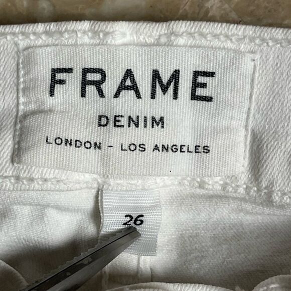𝅺frame Le Skinny de Jeanne white distressed Crop size 26 - Picture 5 of 16